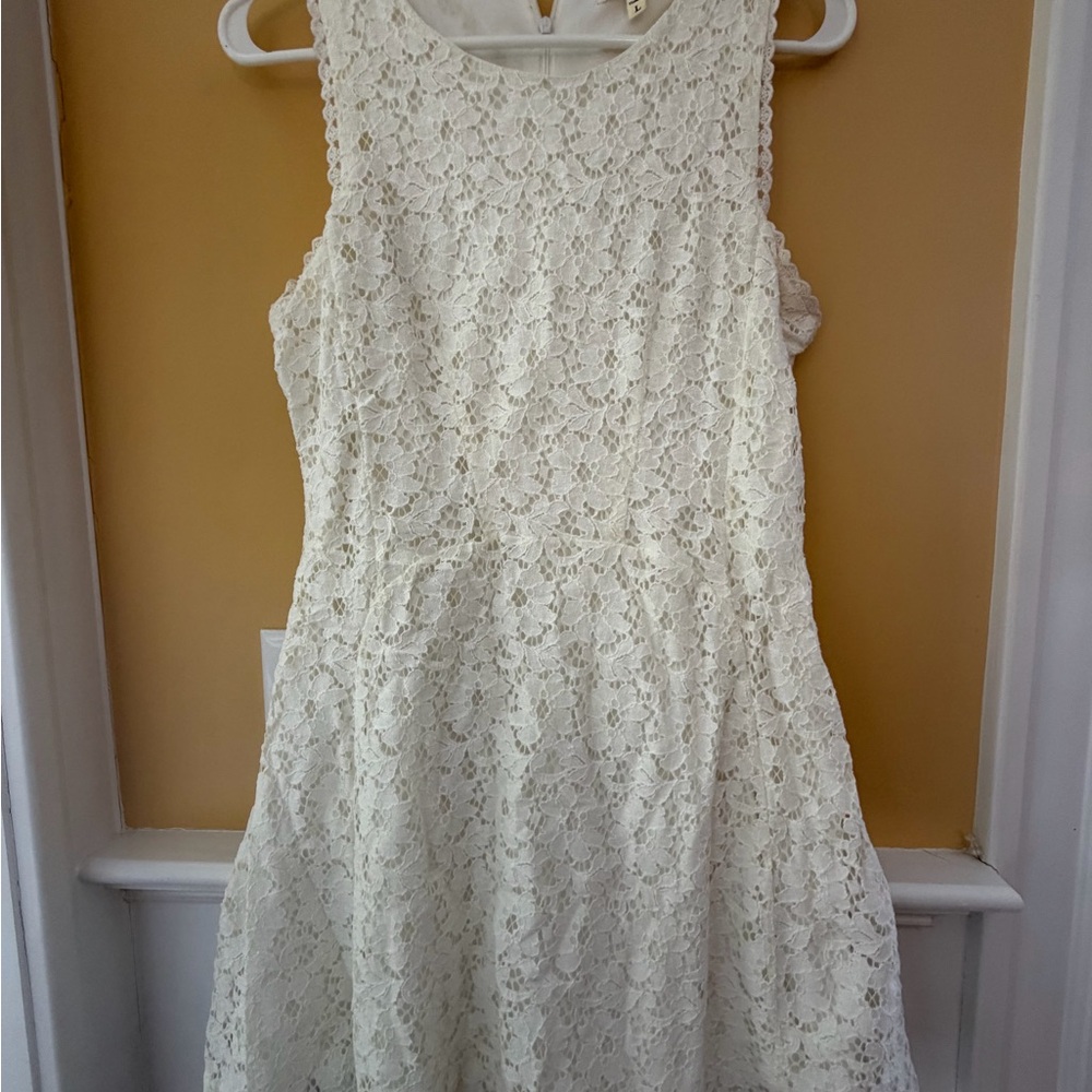 Monteau White Lace Detail dress  cotton size Large